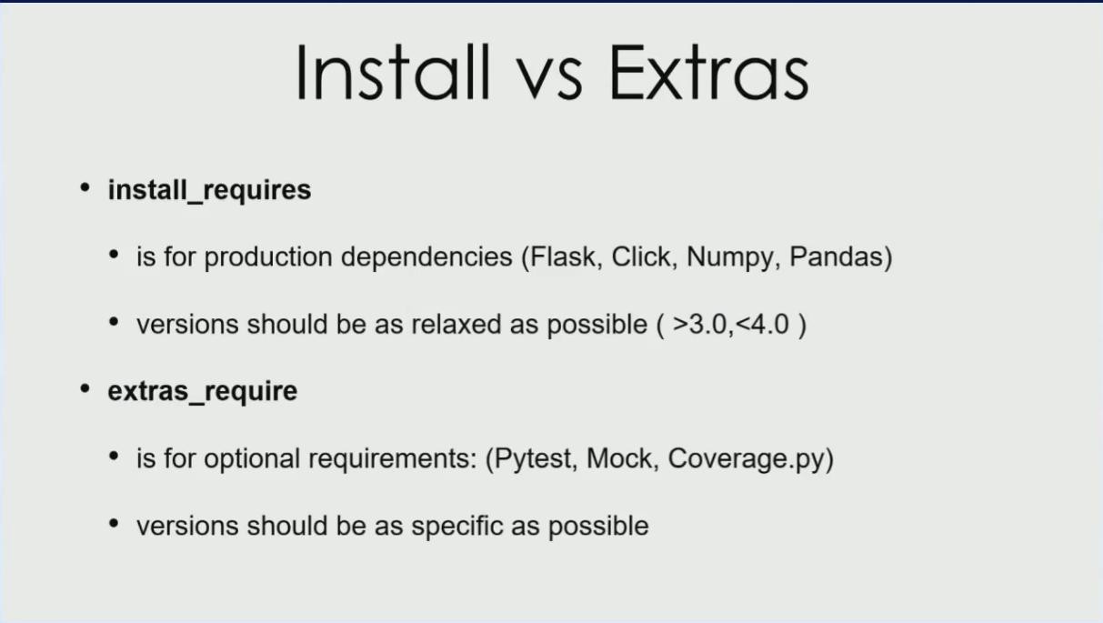 Install vs Extras